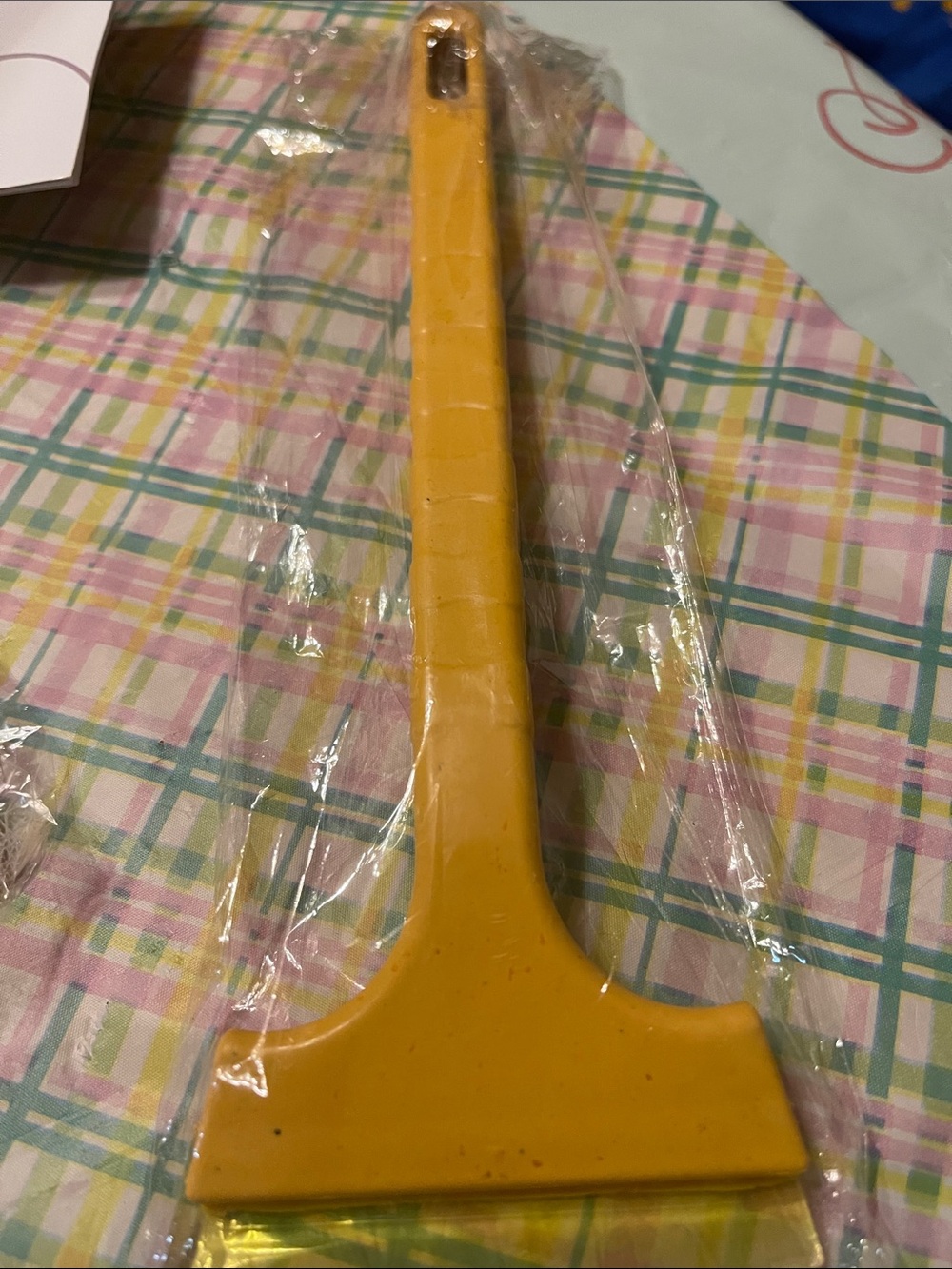 Yellow Plastic Scraper/Squeege with Handle